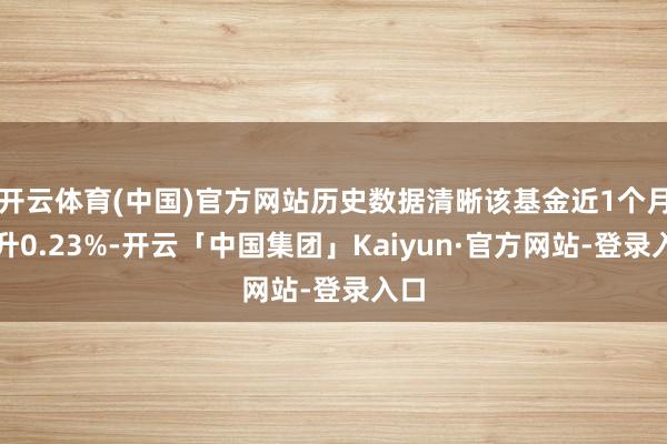 开云体育(中国)官方网站历史数据清晰该基金近1个月上升0.23%-开云「中国集团」Kaiyun·官方网站-登录入口