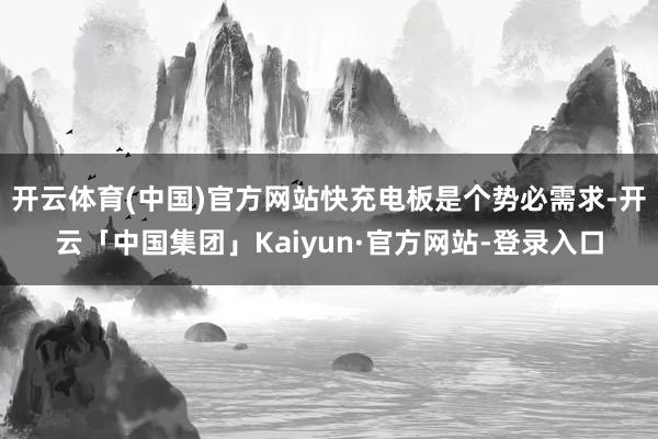 开云体育(中国)官方网站快充电板是个势必需求-开云「中国集团」Kaiyun·官方网站-登录入口