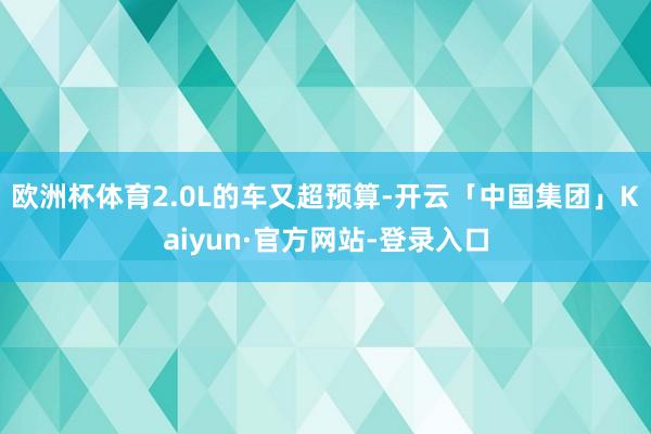 欧洲杯体育2.0L的车又超预算-开云「中国集团」Kaiyun·官方网站-登录入口