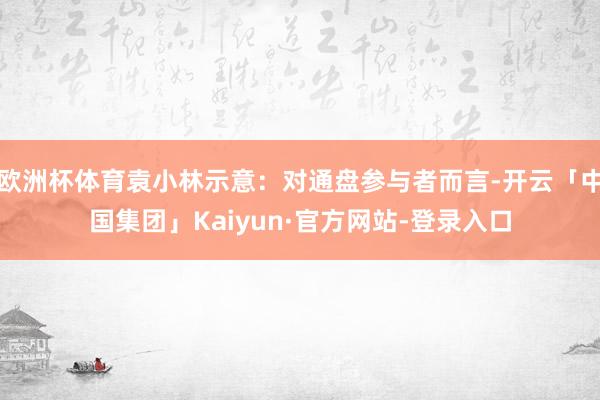 欧洲杯体育袁小林示意：对通盘参与者而言-开云「中国集团」Kaiyun·官方网站-登录入口