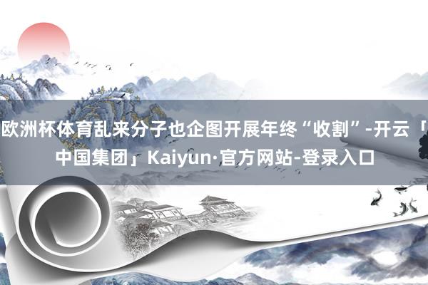 欧洲杯体育乱来分子也企图开展年终“收割”-开云「中国集团」Kaiyun·官方网站-登录入口
